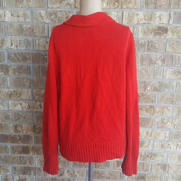 SOLD!! RALPH LAUREN Red Moto Sweater - Size X-Large - Picture 2 of 5